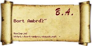 Bort Ambró névjegykártya